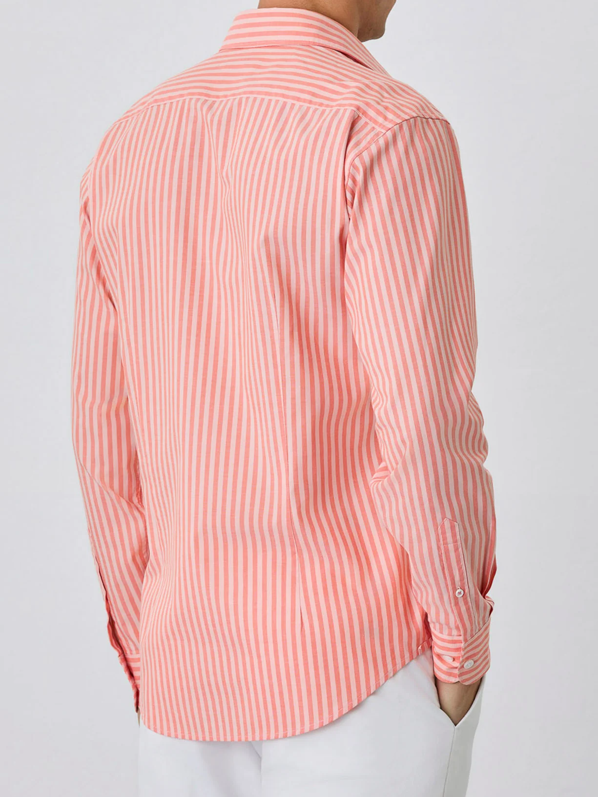Slim Fit Shirt With Chest Pocket in BCI Cotton With Stripes - Image 3