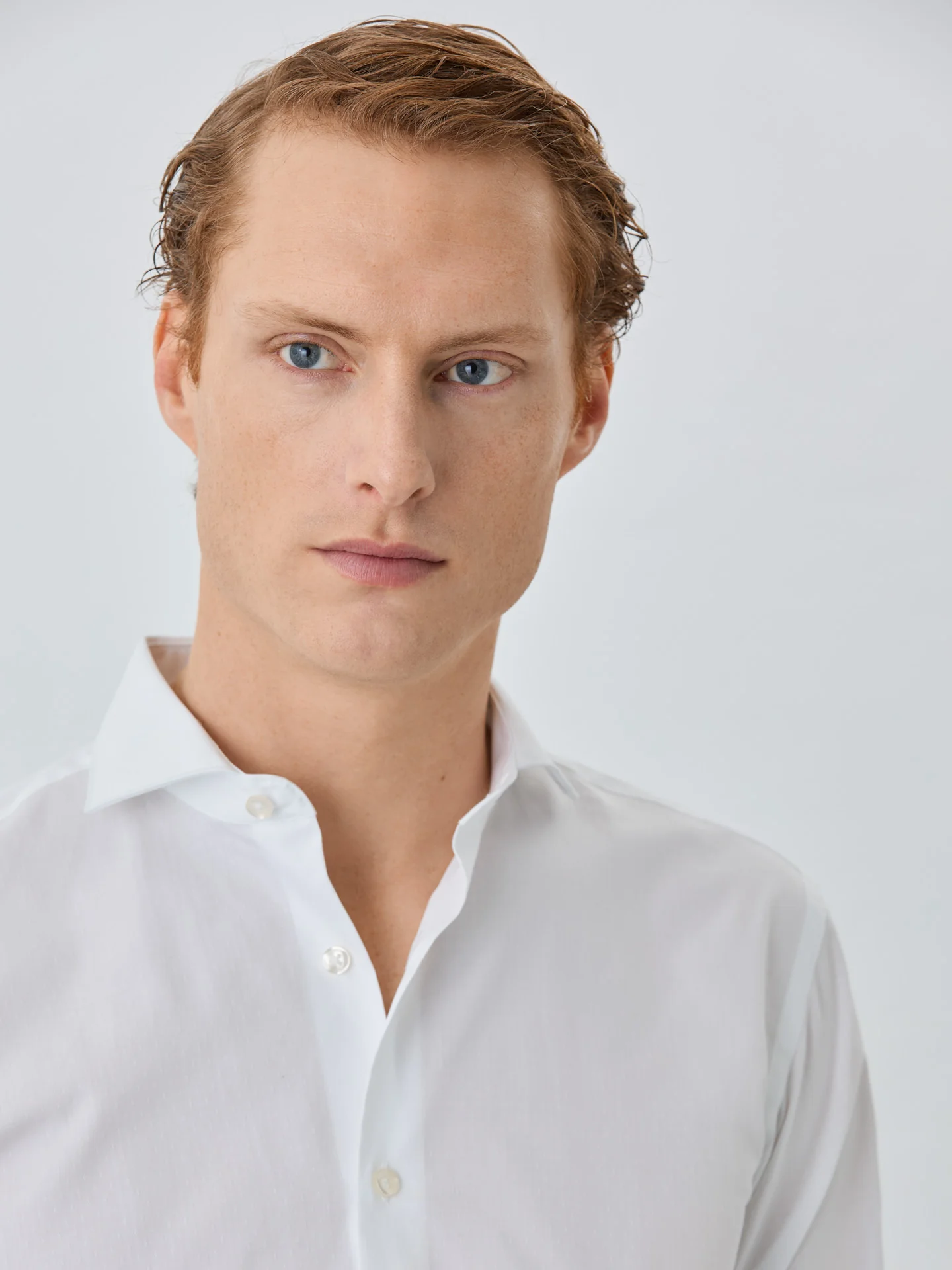 Slim Fit Shirt With Dublin Collar In Cotton
