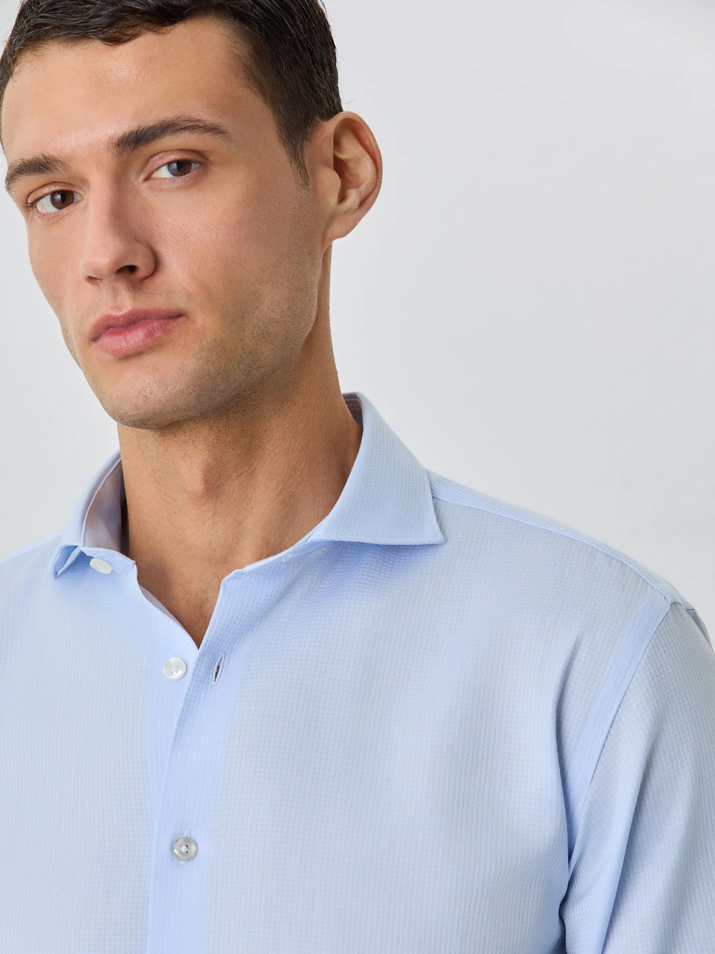 Slim Fit Shirt With Dublin Collar In Cotton