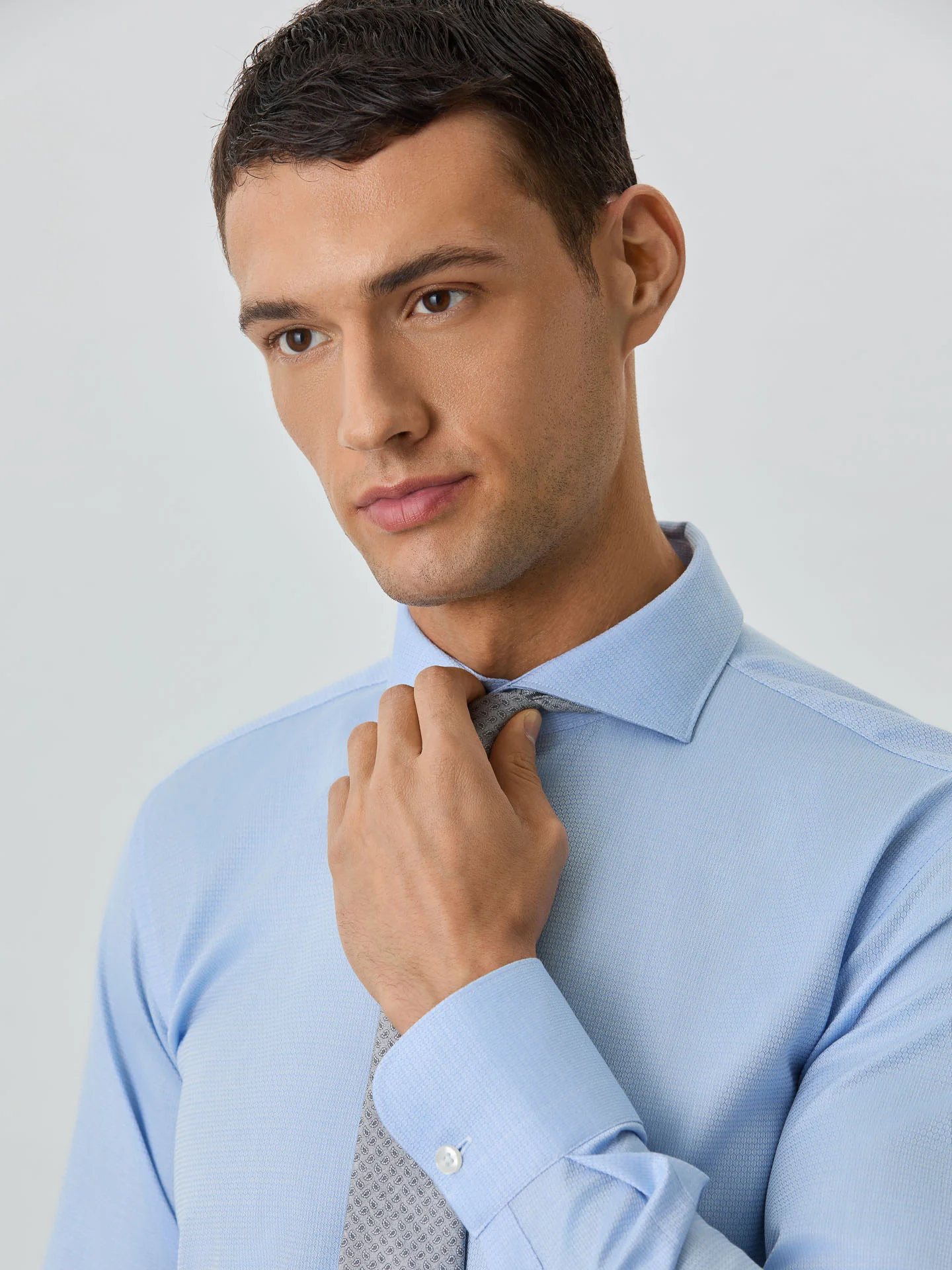Slim Fit Shirt With Dublin Collar In Cotton