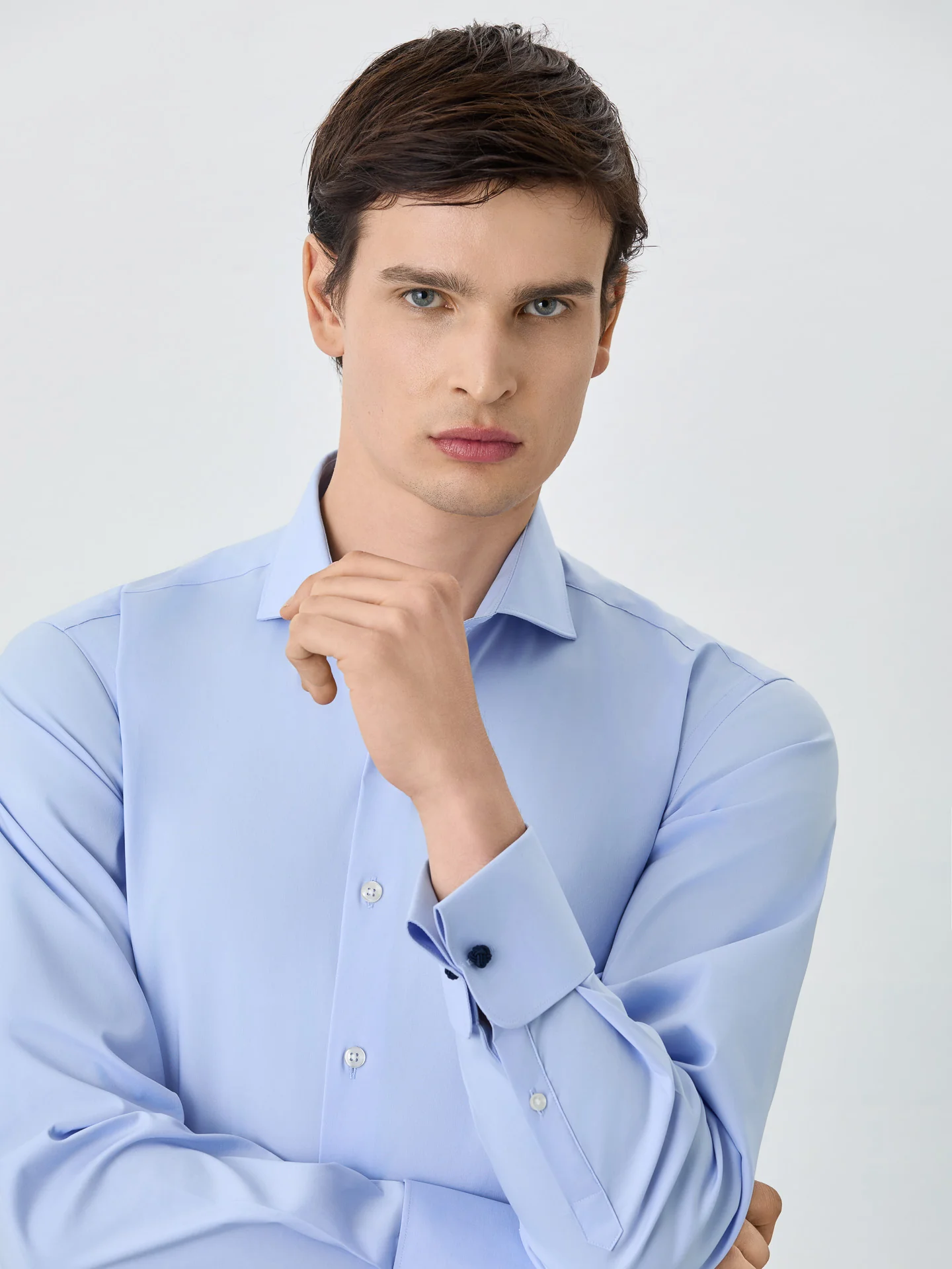 Slim Fit Shirt With Dublin Collar In Cotton Blend - Image 2