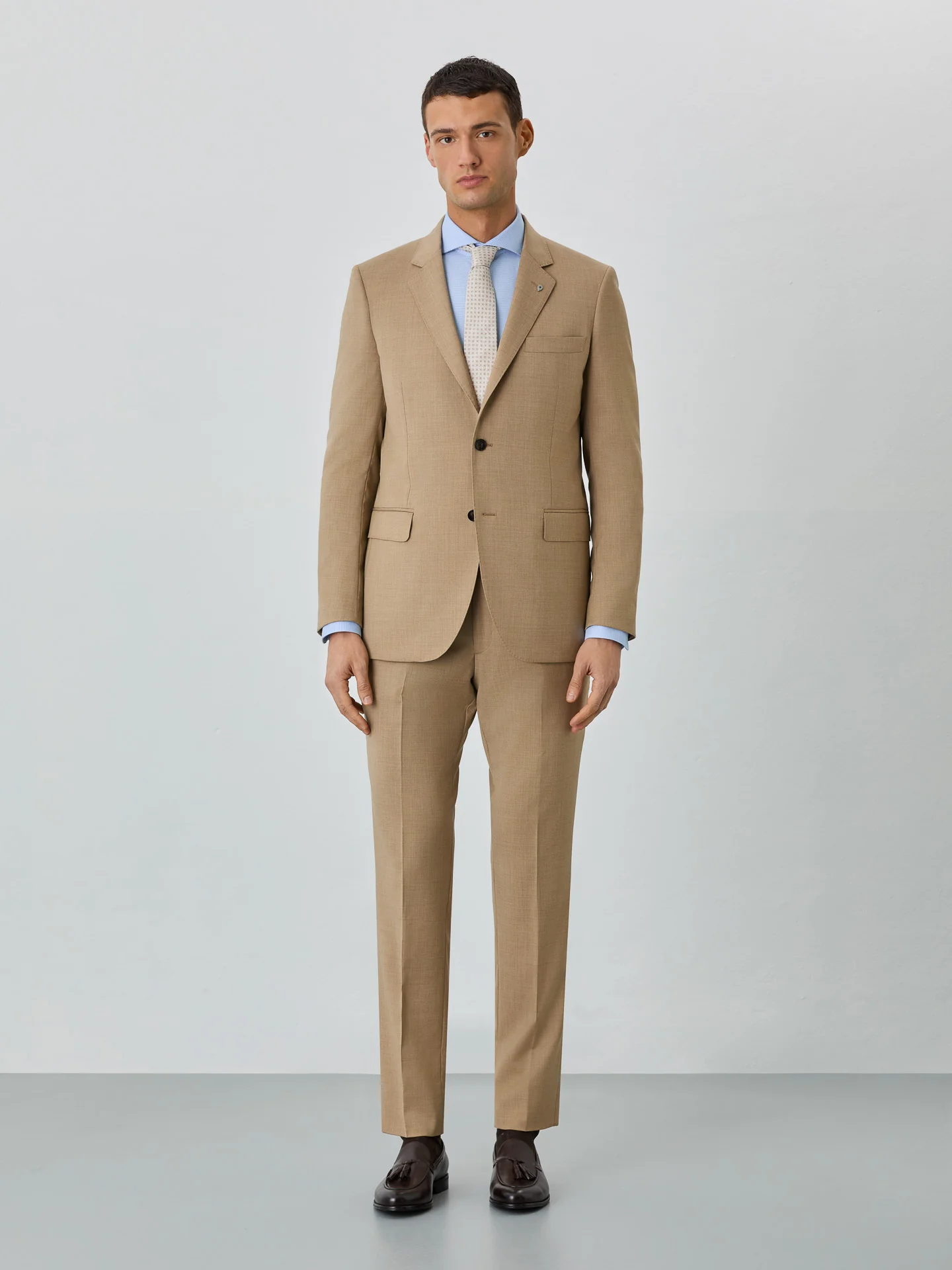 Slim Fit Shirt With Dublin Collar In Cotton Blend With Micro Pattern - Image 4