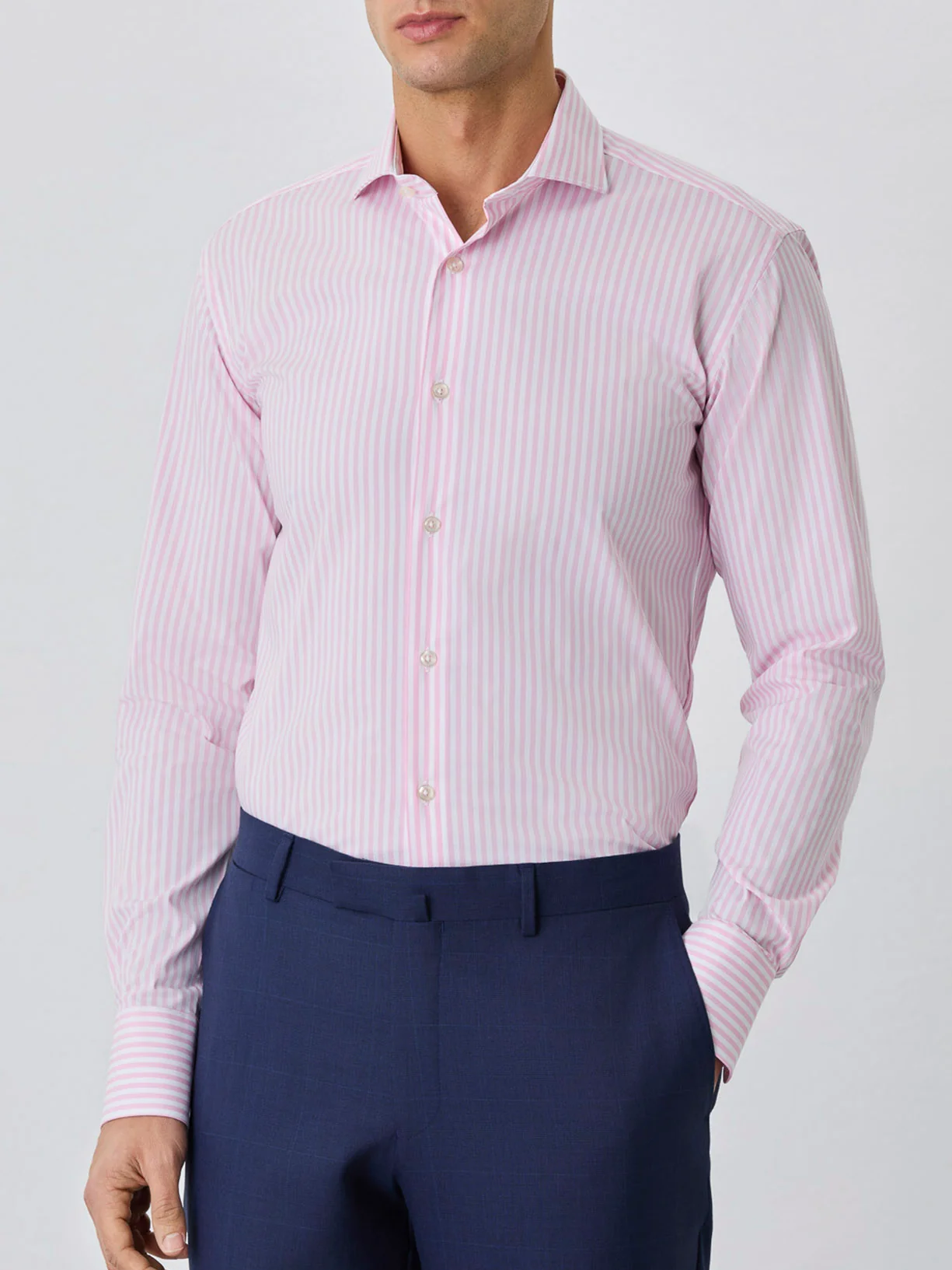 Slim Fit Shirt With Dublin Collar In Cotton Blend With Stripes - Image 2