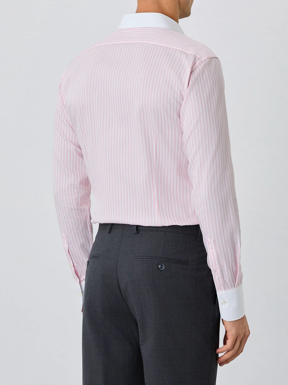 Slim Fit Shirt With Manchester Collar In Cotton With Stripes - Image 3