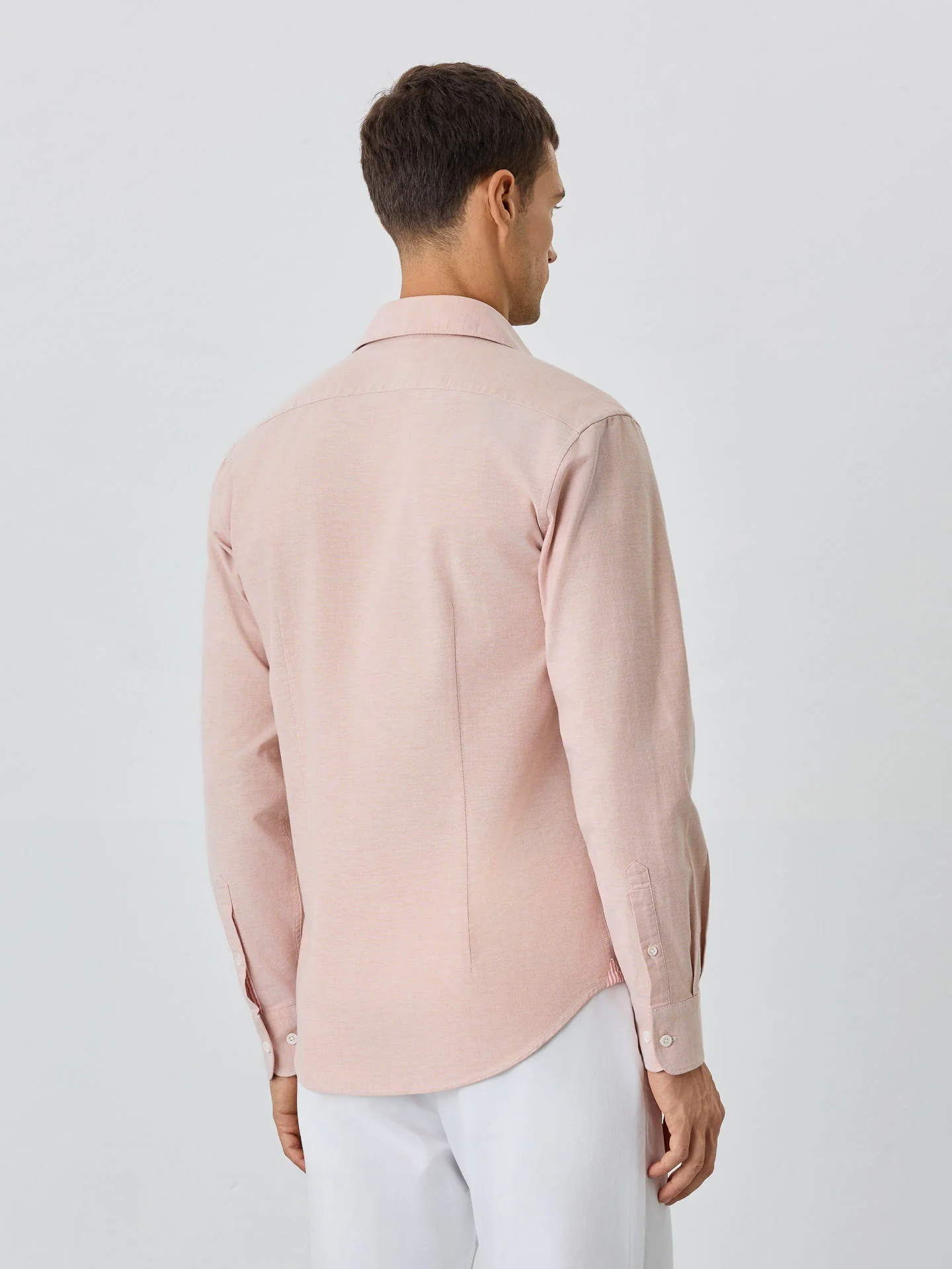 Slim Fit Shirt With Open Collar in Cotton-elastane Blend - Image 12