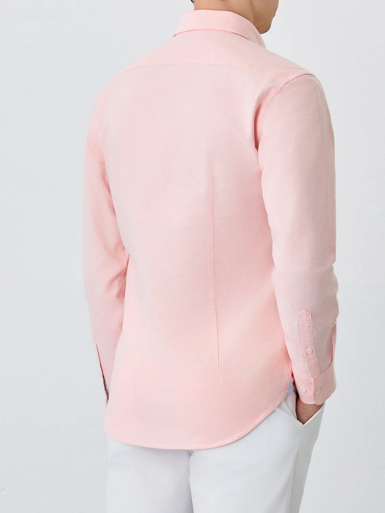 Slim Fit Shirt With Open Collar in Cotton-elastane Blend - Image 9
