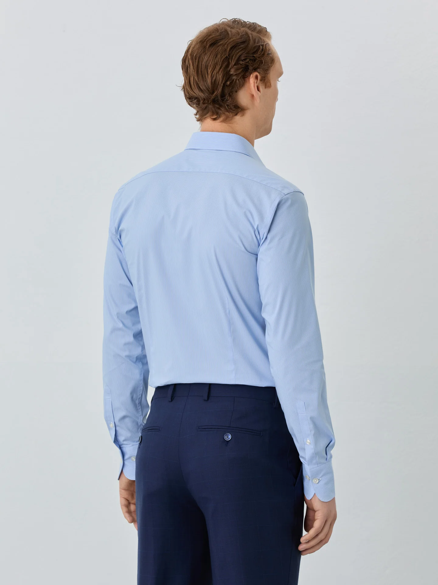 Slim Fit Shirt With Oxford Collar In Cotton Blend With Stripes - Image 3