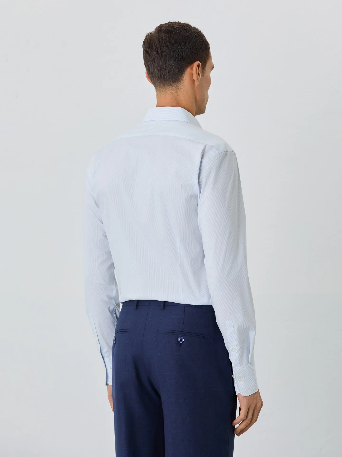 Slim Fit Shirt With Oxford Collar In Cotton Blend With Stripes - Image 3