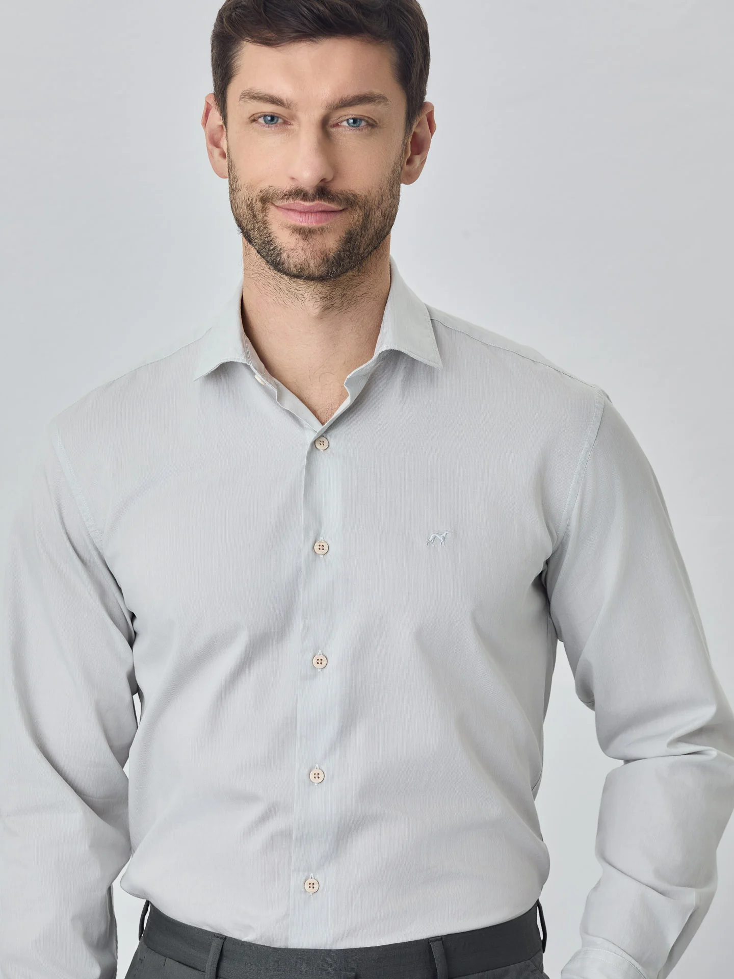 Slim fit sof satin striped shirt - Image 2