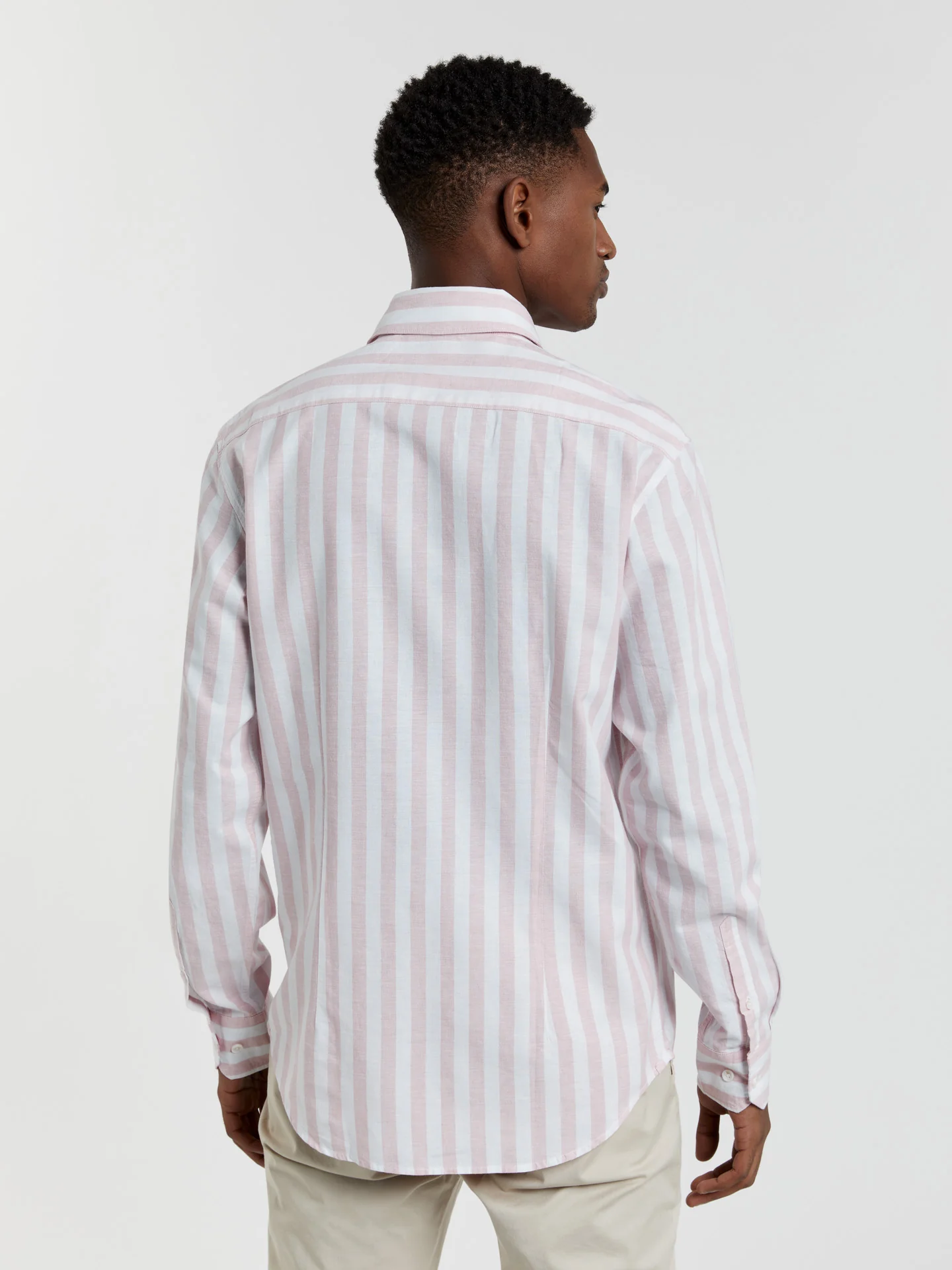Slim fit special edition cotton-linen blend striped shirt - Image 3