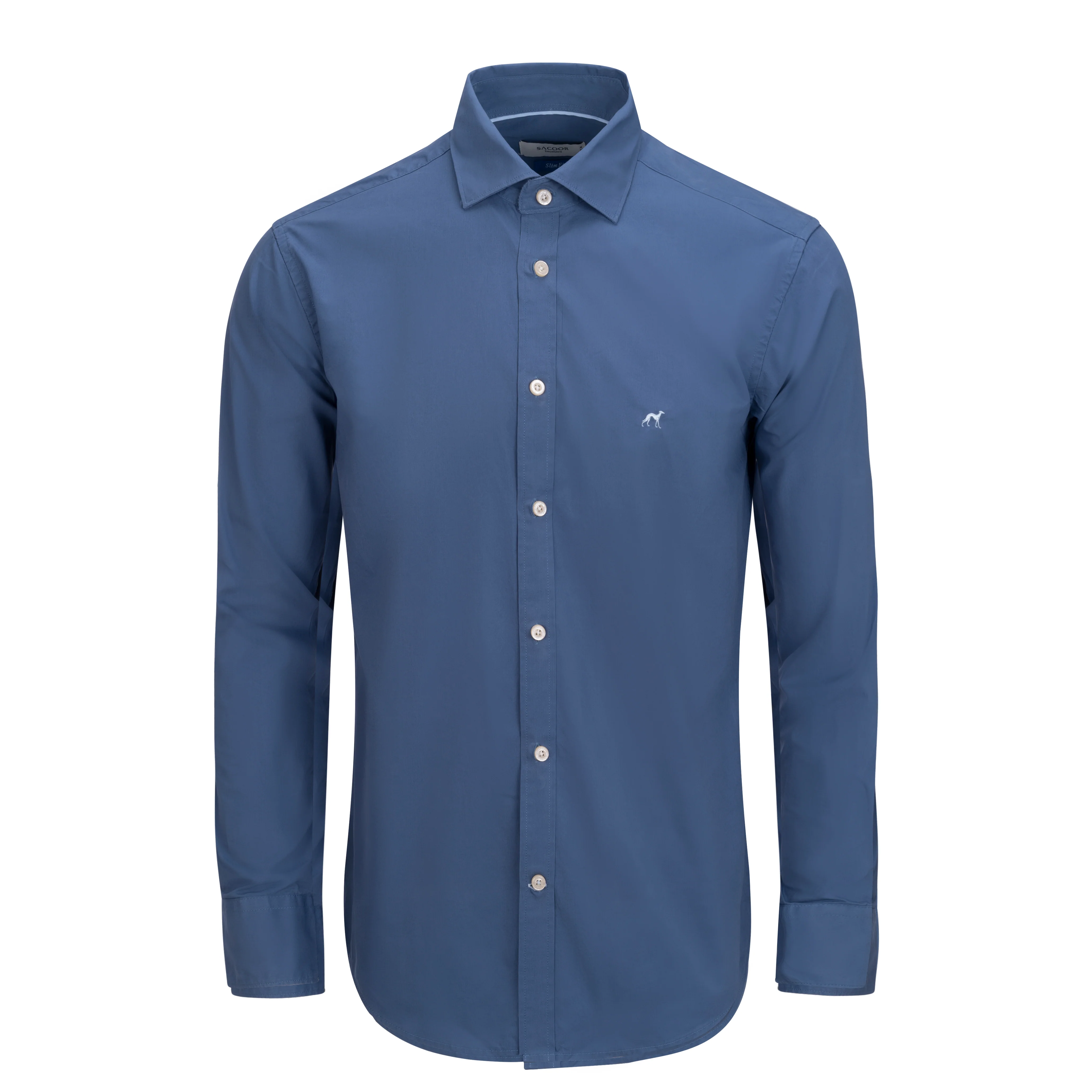 Slim fit sport poplin garment dye shirt