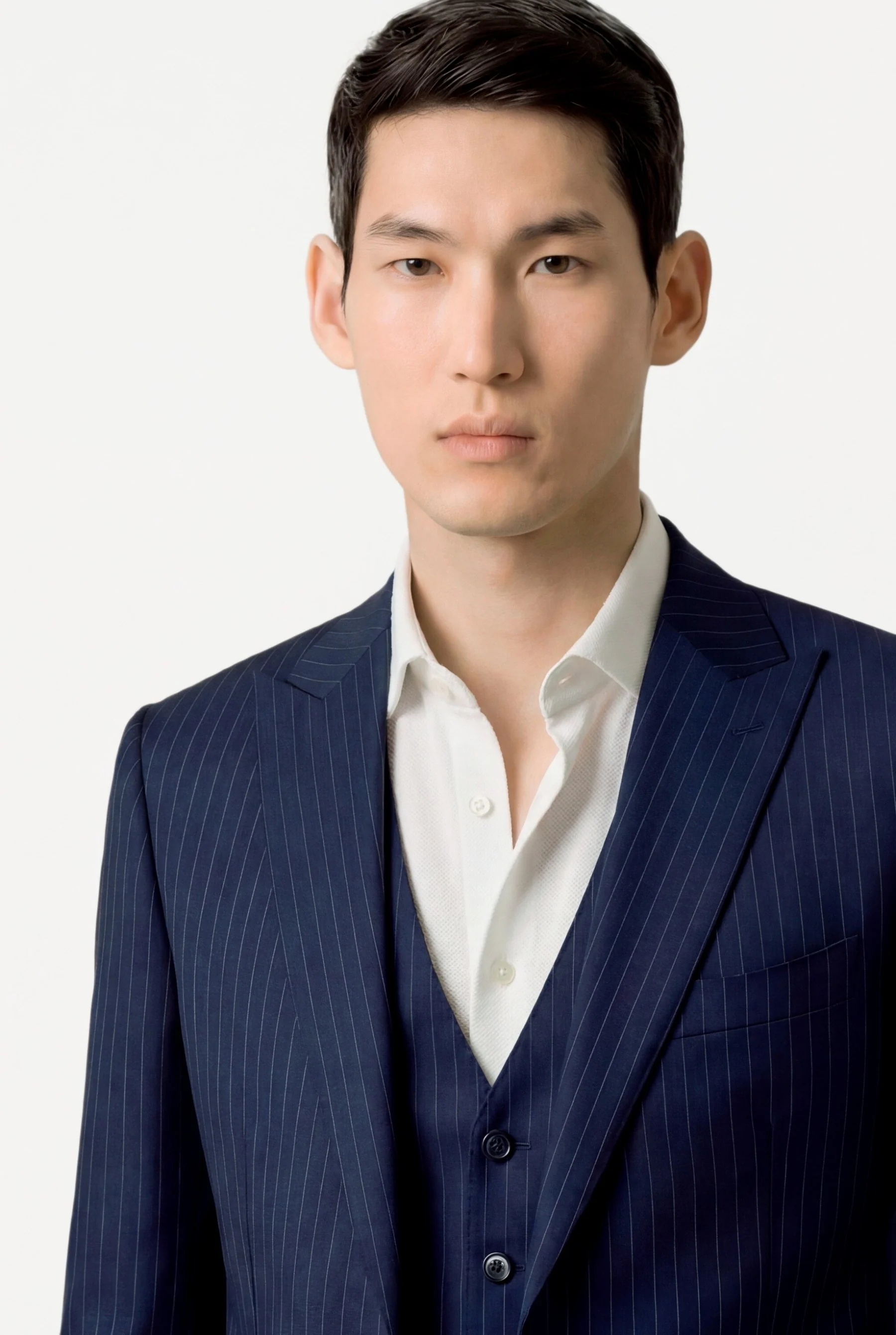Slim fit Striped Business 3 pieces Suit - Image 2