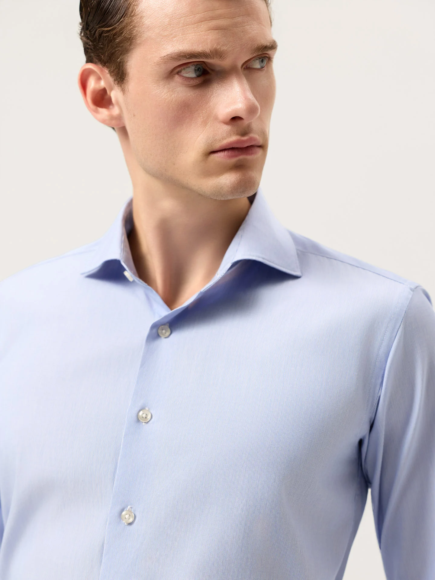 Slim Fit Striped Formal Shirt With Newport Collar