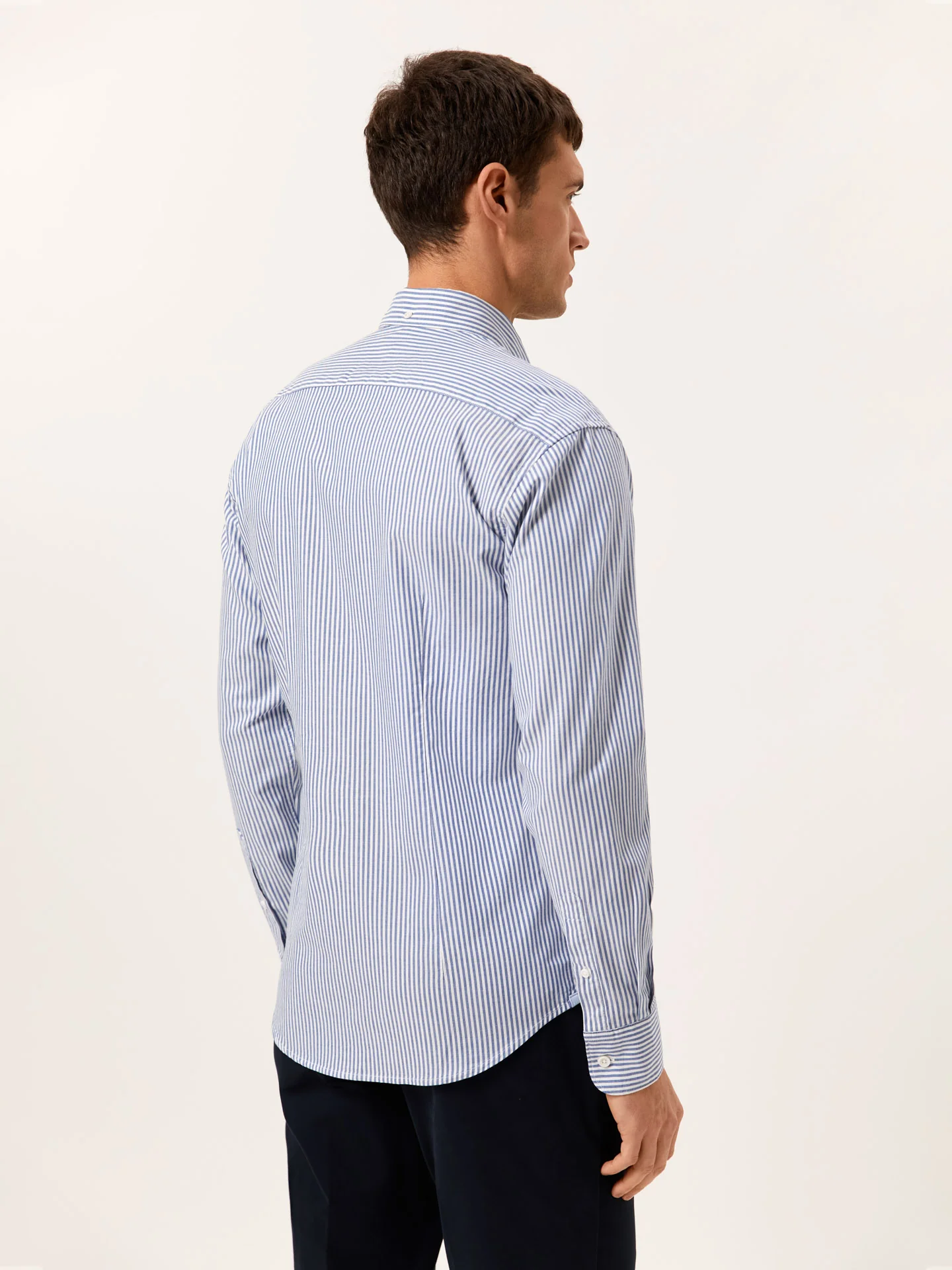 Slim Fit Striped Oxford Shirt in 100%BCI Cotton - Image 3