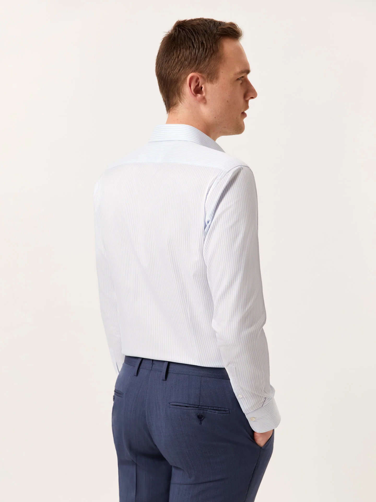 Slim Fit Striped Shirt with Dublin Collar - Image 3