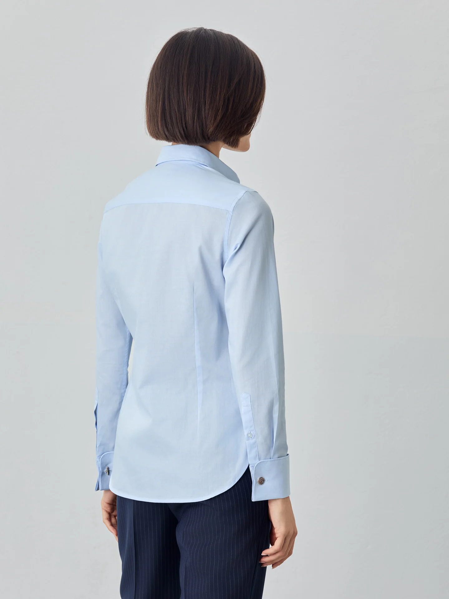 Slim Fit Striped Shirt With Gold Cuffs Buttons In Cotton - Image 3