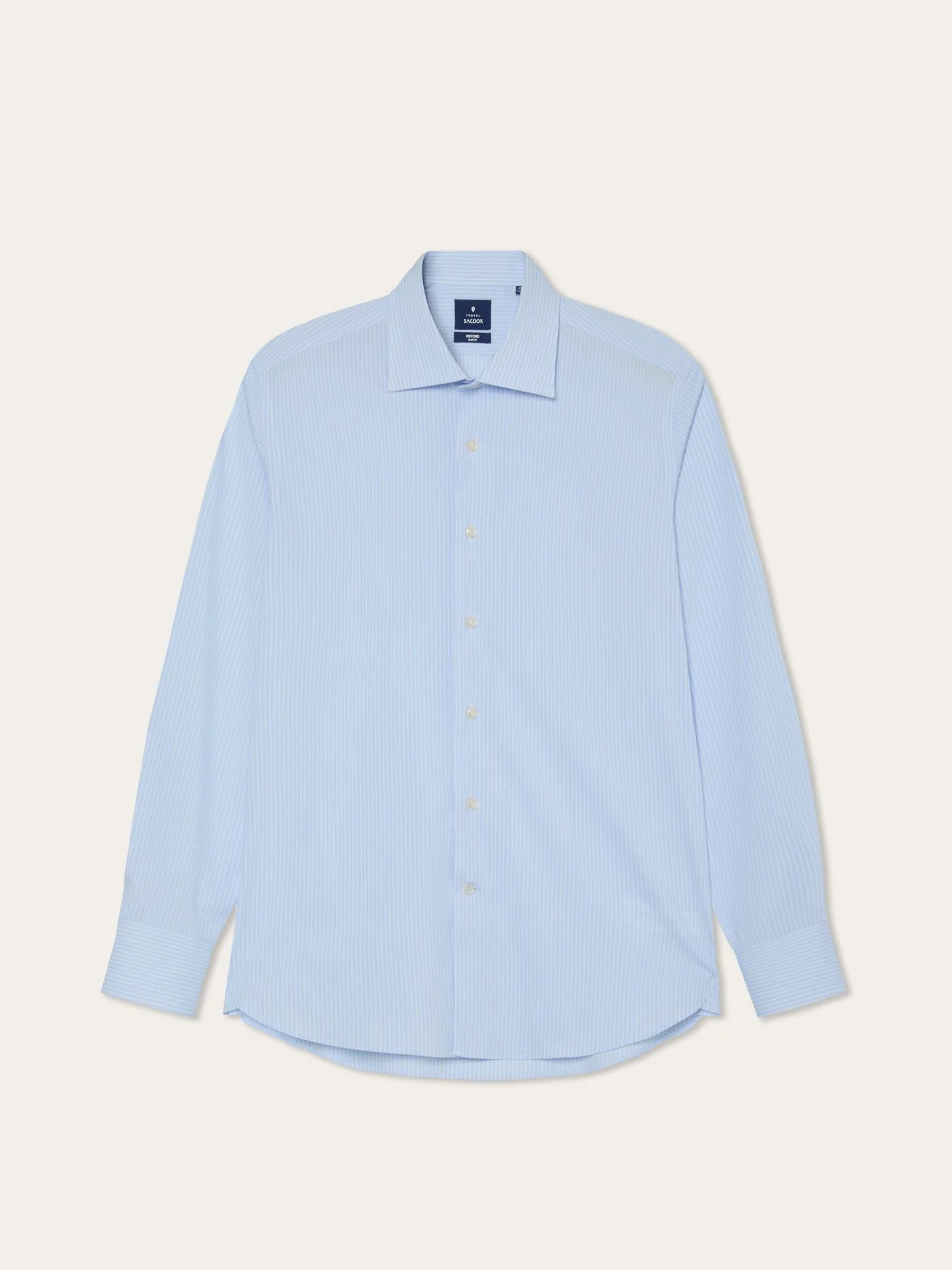 Slim Fit Striped Travel Shirt With Oxford Collar - Image 4