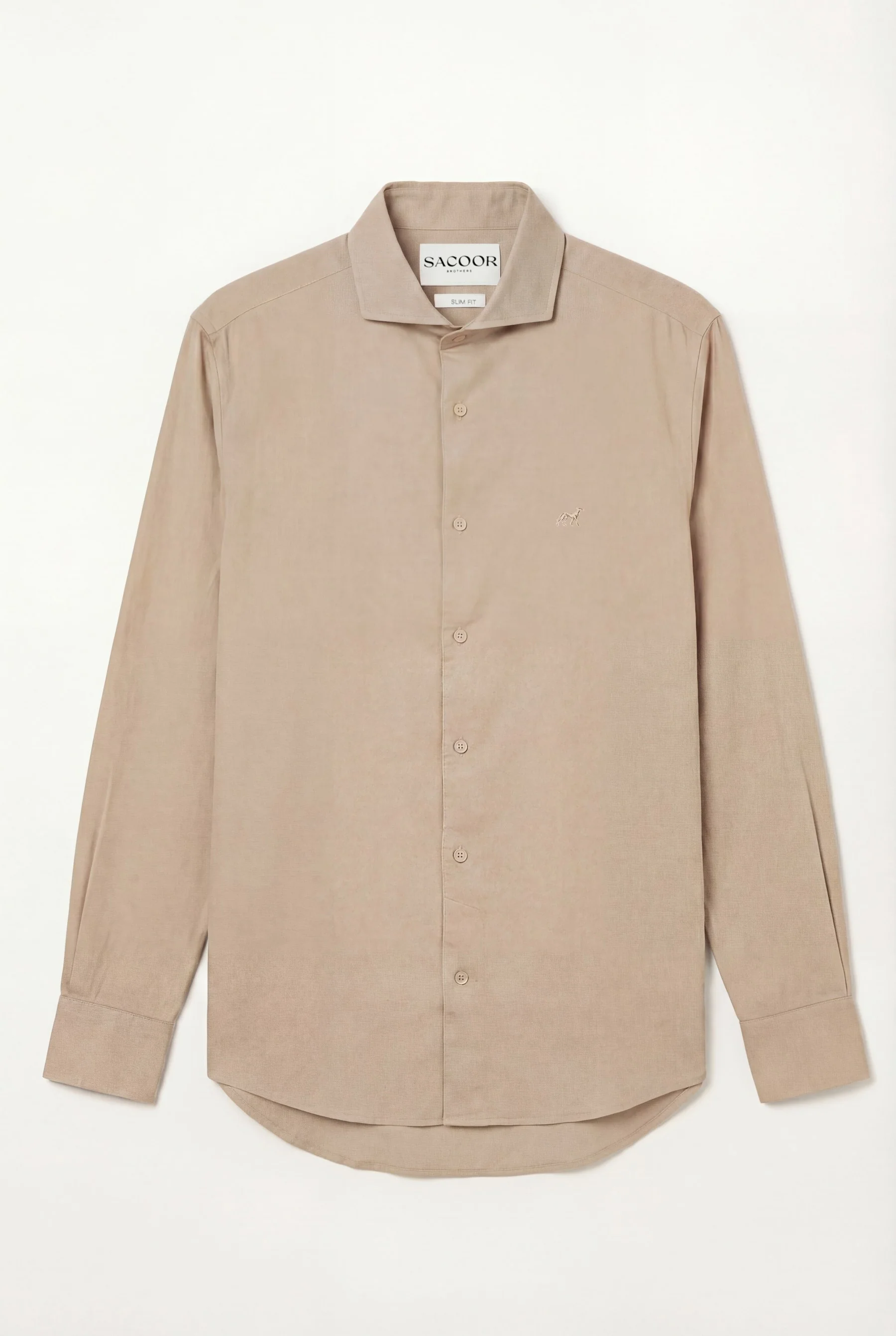 Slim Fit Structured Shirt With Open Collar - Image 8
