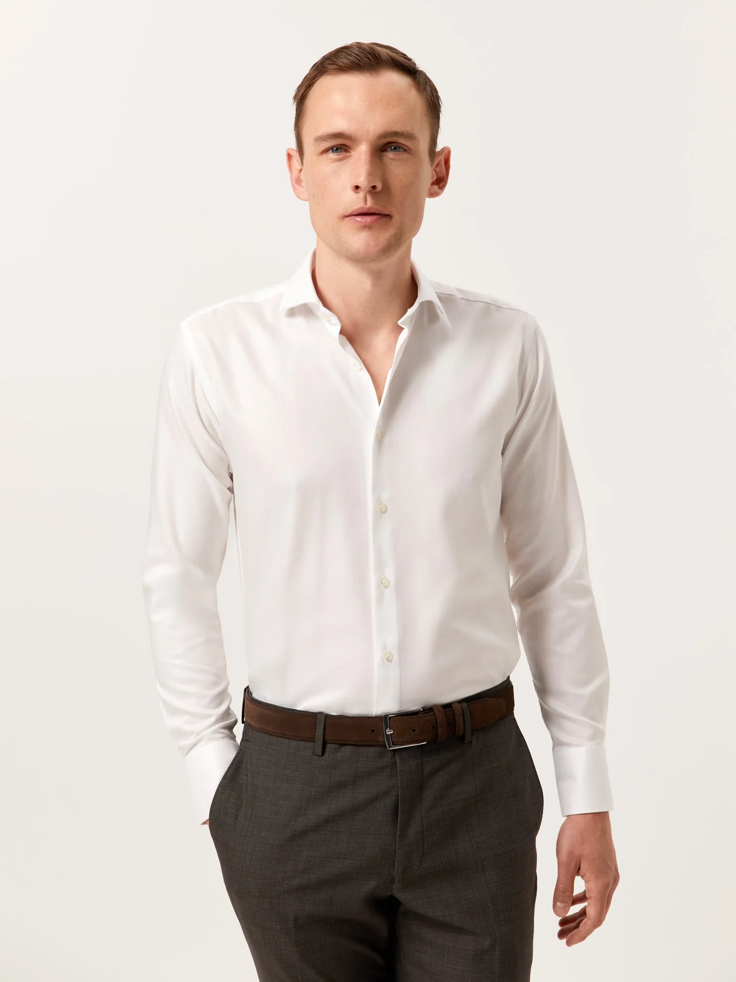 Slim Fit Textured Shirt with Dublin Collar