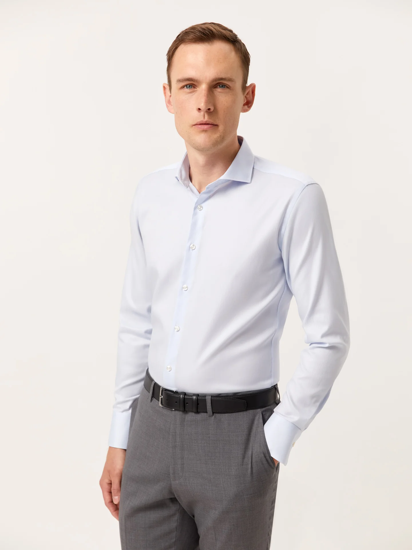 Slim Fit Textured Shirt with Dublin Collar