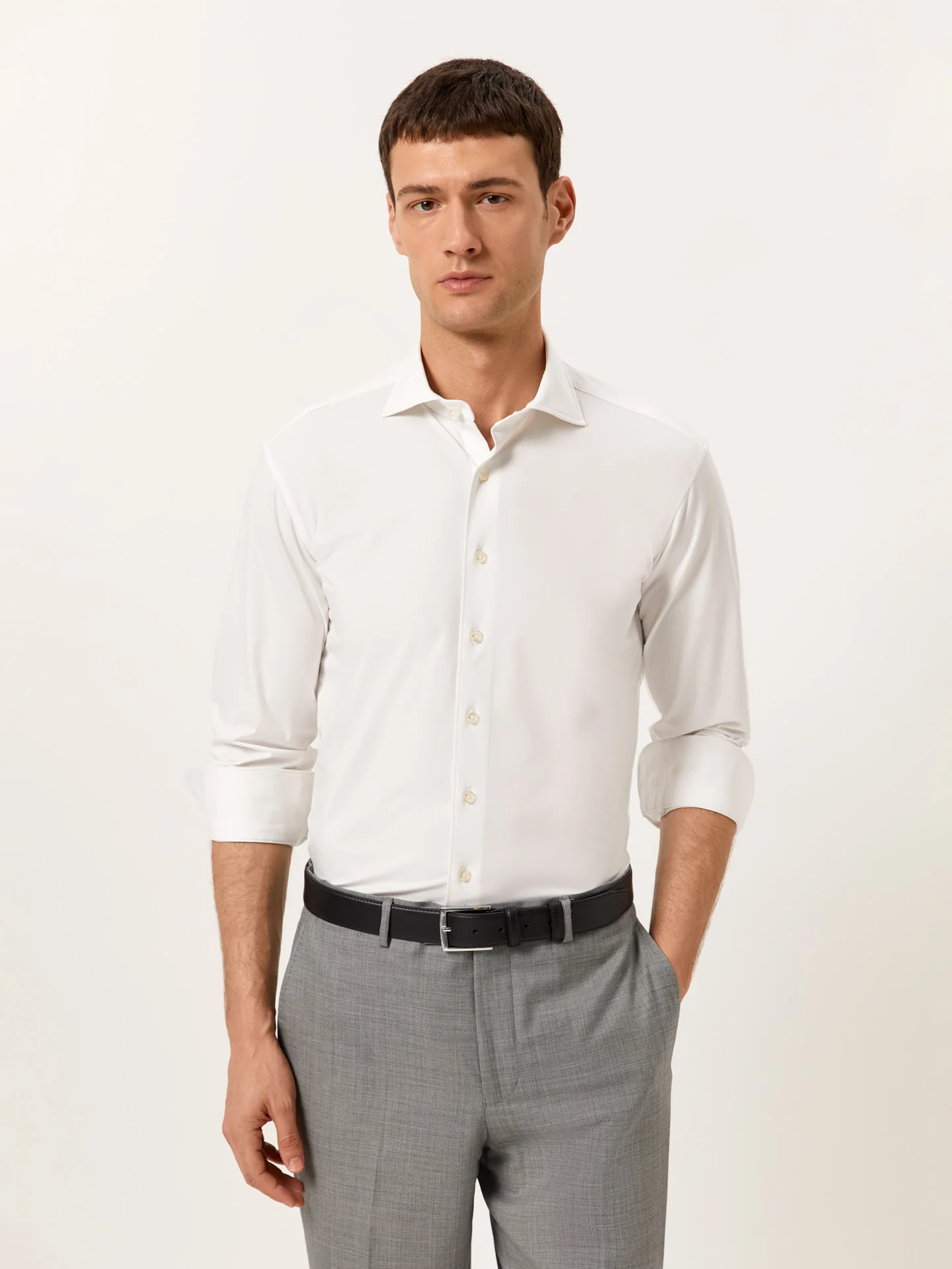 Slim Fit Travel jersey Shirt in Comfort Cotton