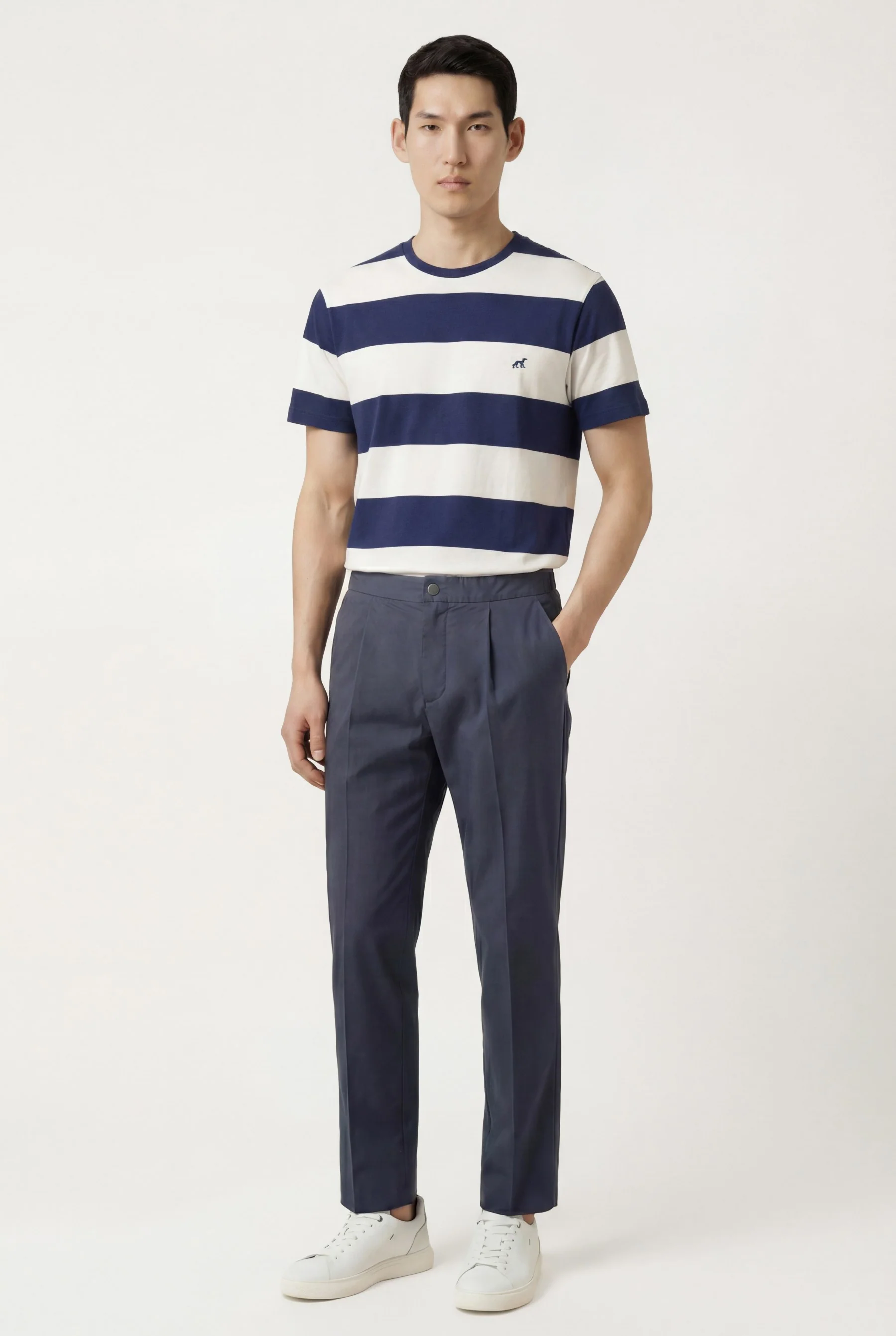 Slim fit Travel Pleated Casual Trousers