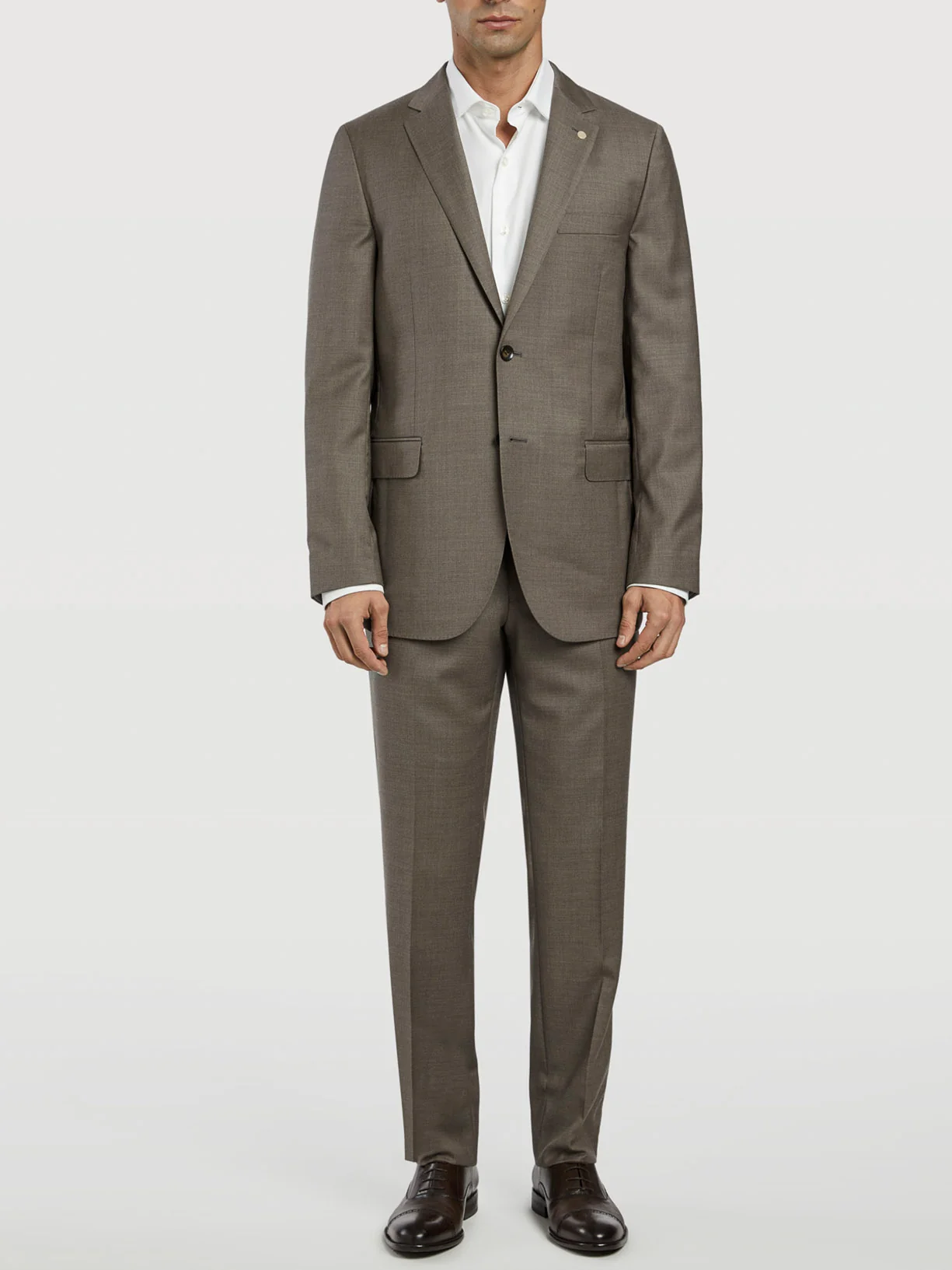 Slim fit twill business suit