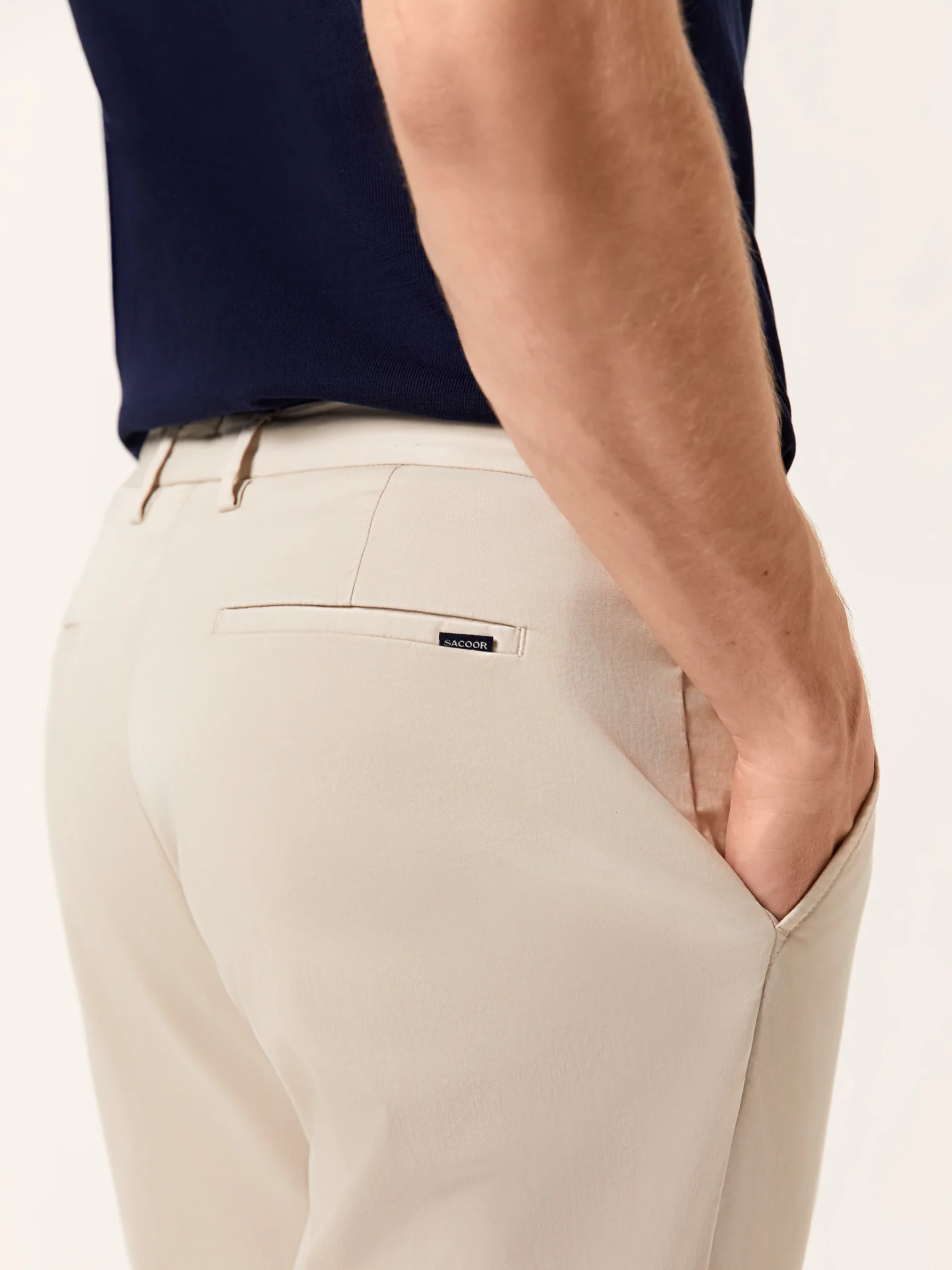 Slim fit Twill Garment Dye Casual Trousers - Image 4
