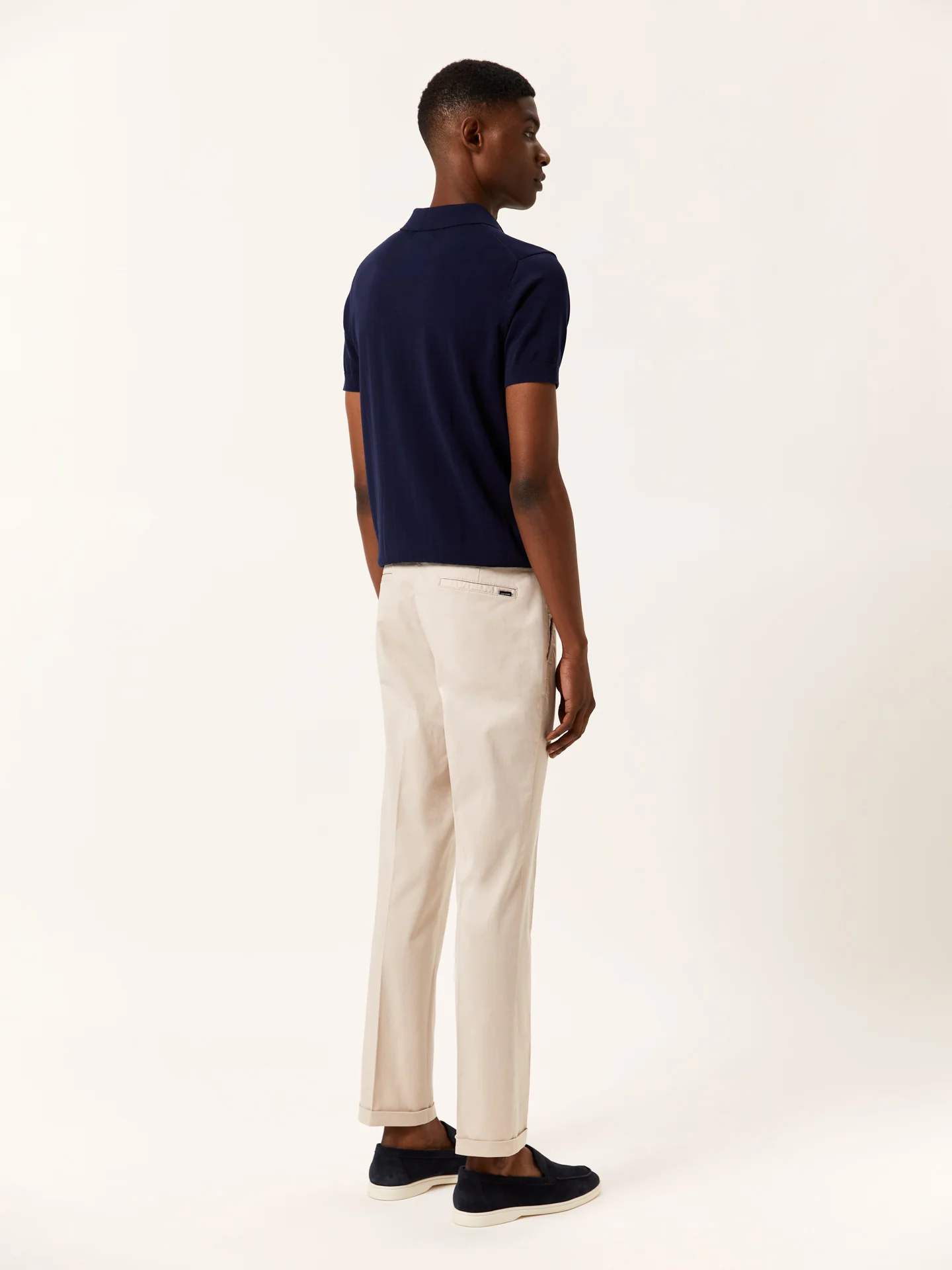 Slim fit Twill Garment Dye Casual Trousers with pleats - Image 7