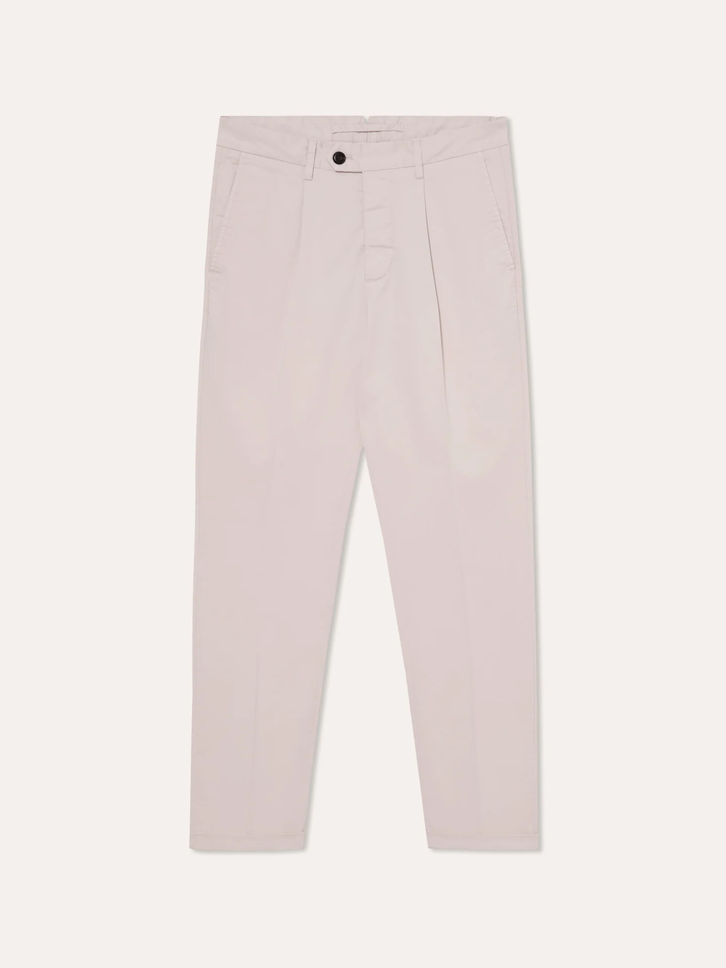 Slim fit Twill Garment Dye Casual Trousers with pleats - Image 8