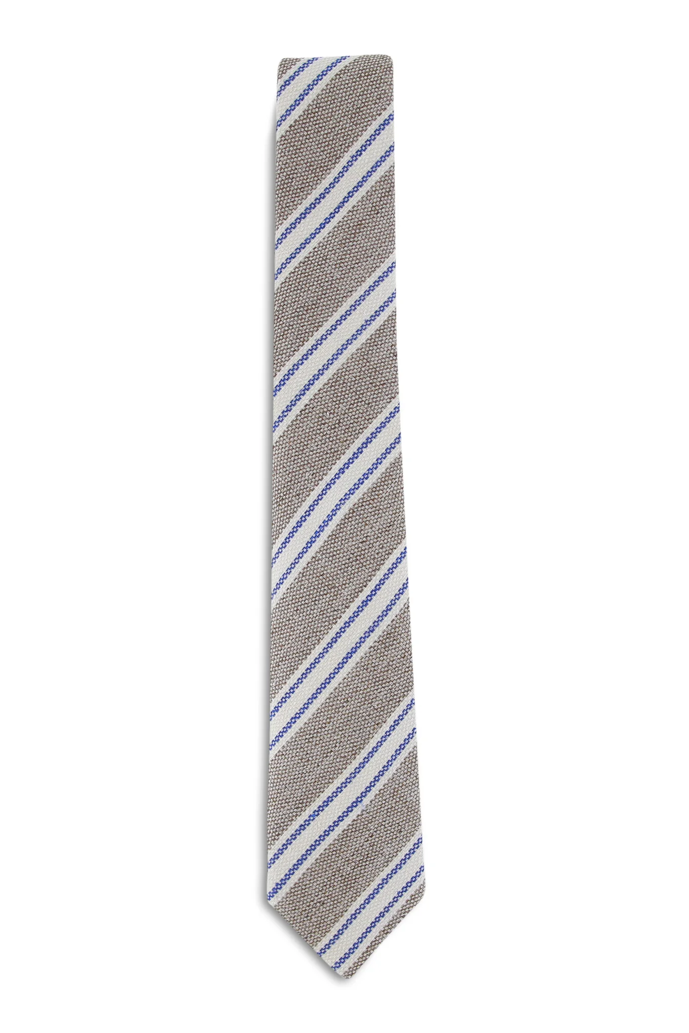Striped Pattern Tie 100% Silk 7cm - Image 4