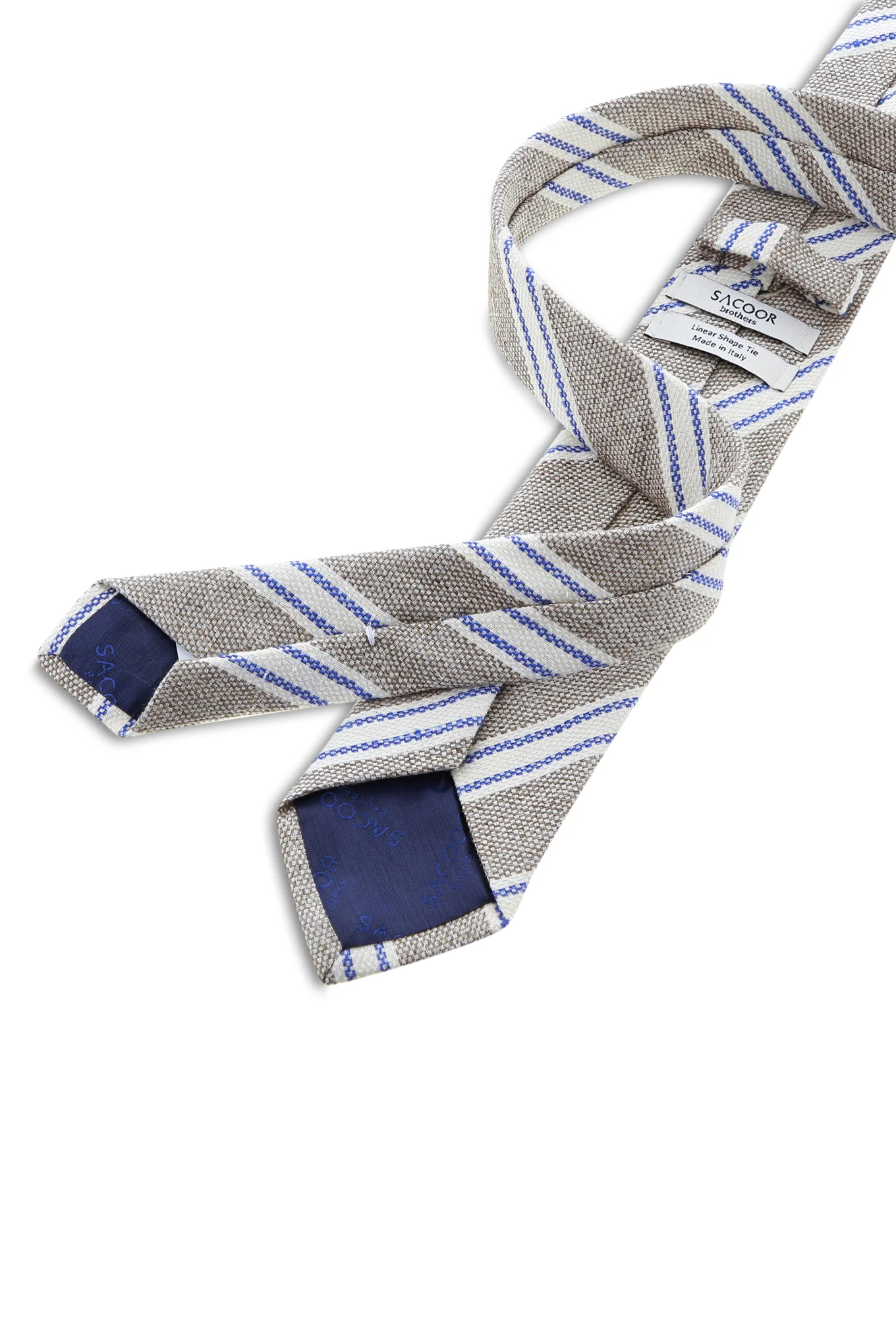 Striped Pattern Tie 100% Silk 7cm - Image 6