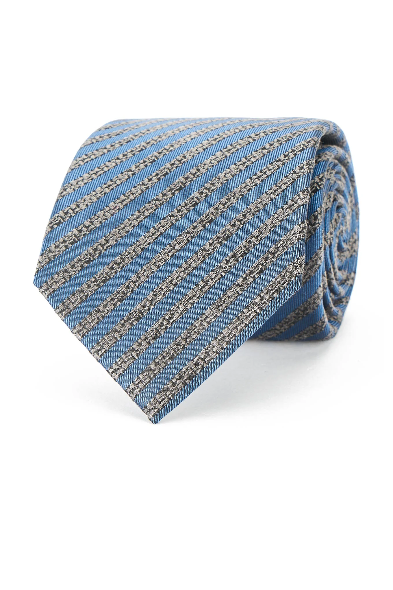 Striped Pattern Tie 100% Silk 8cm - Image 3