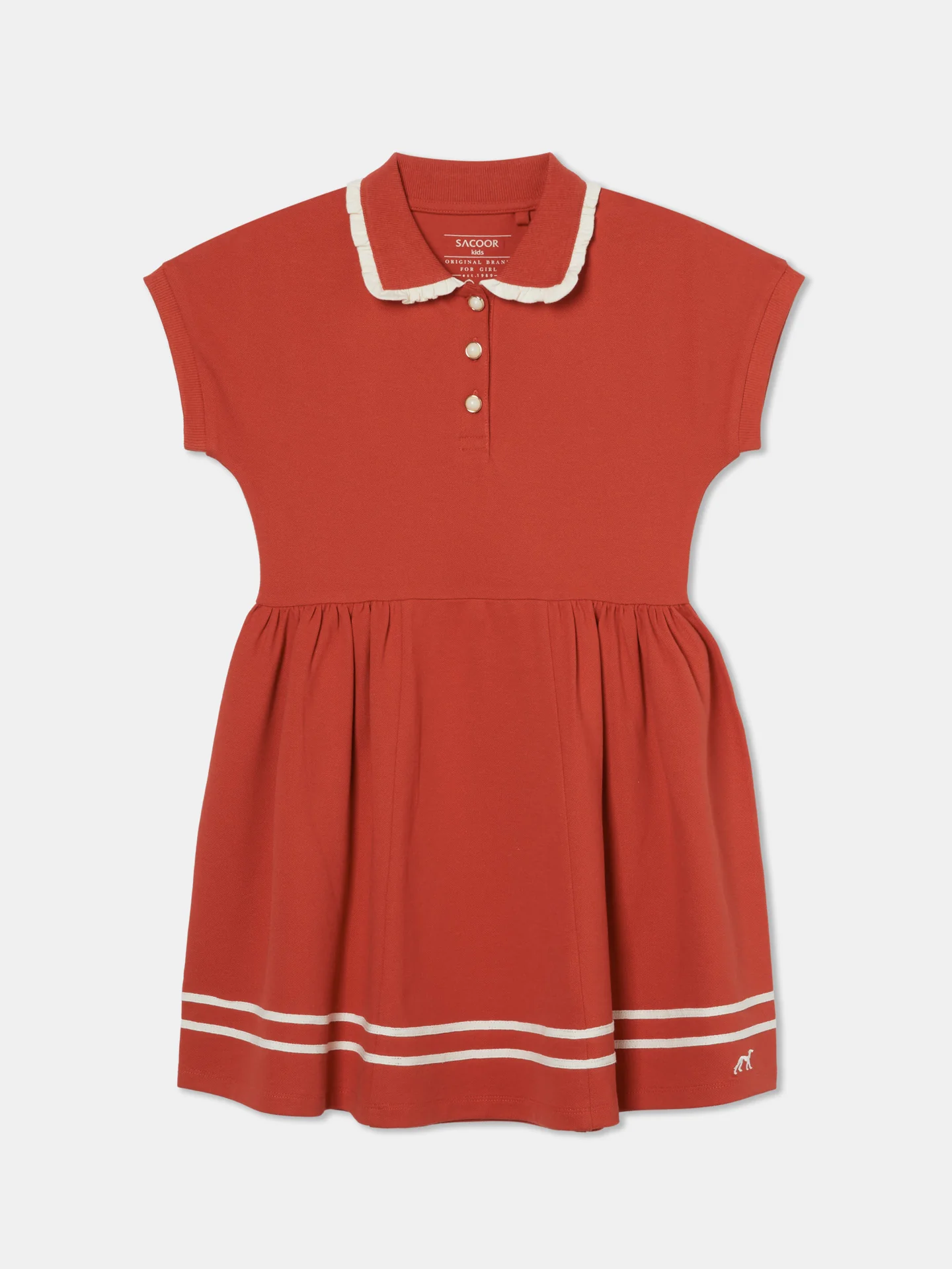 Stripes Peplum Piquet Dress - Image 5