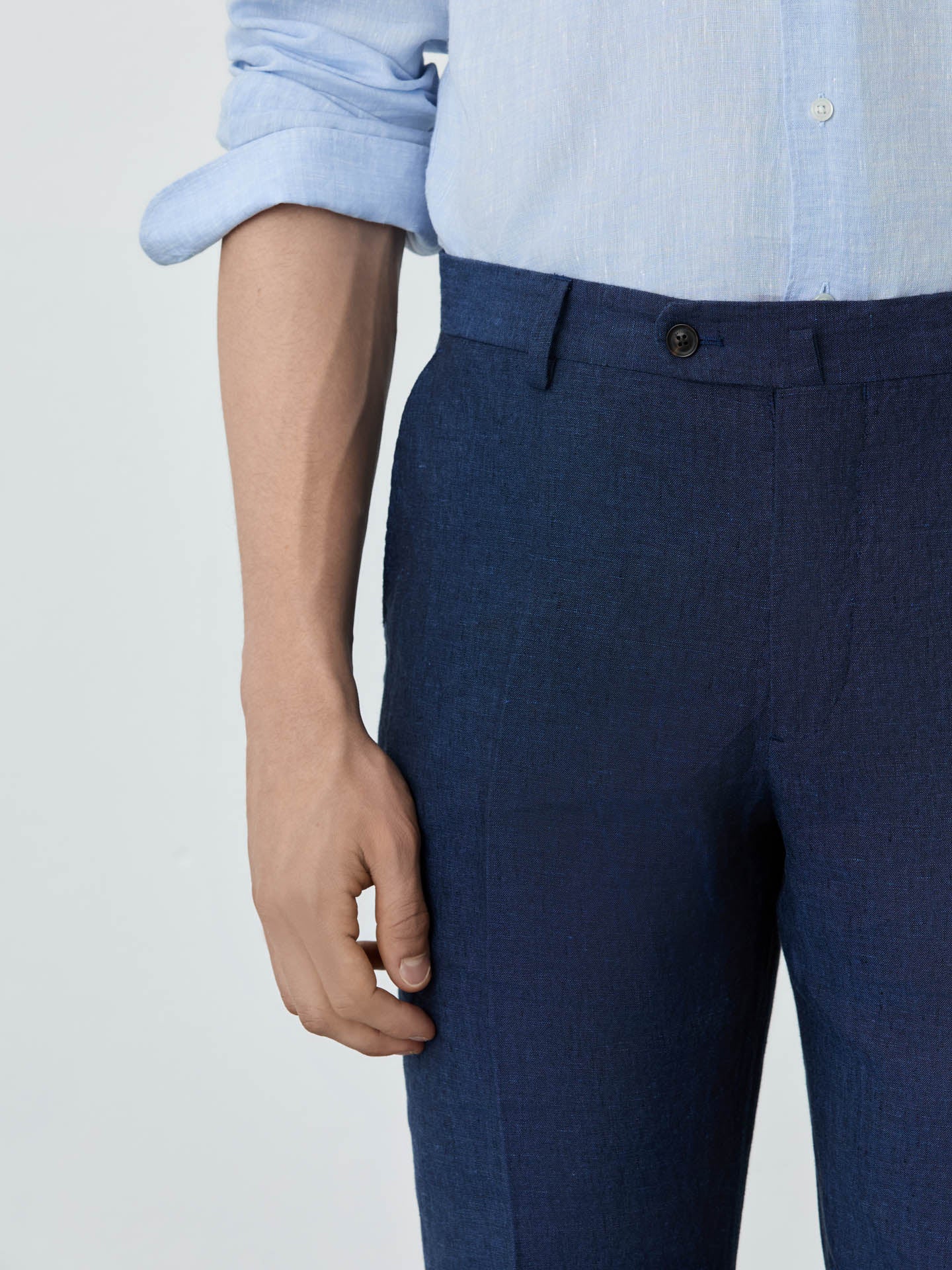 Suit Trousers With Coin Pocket In Linen - Image 2