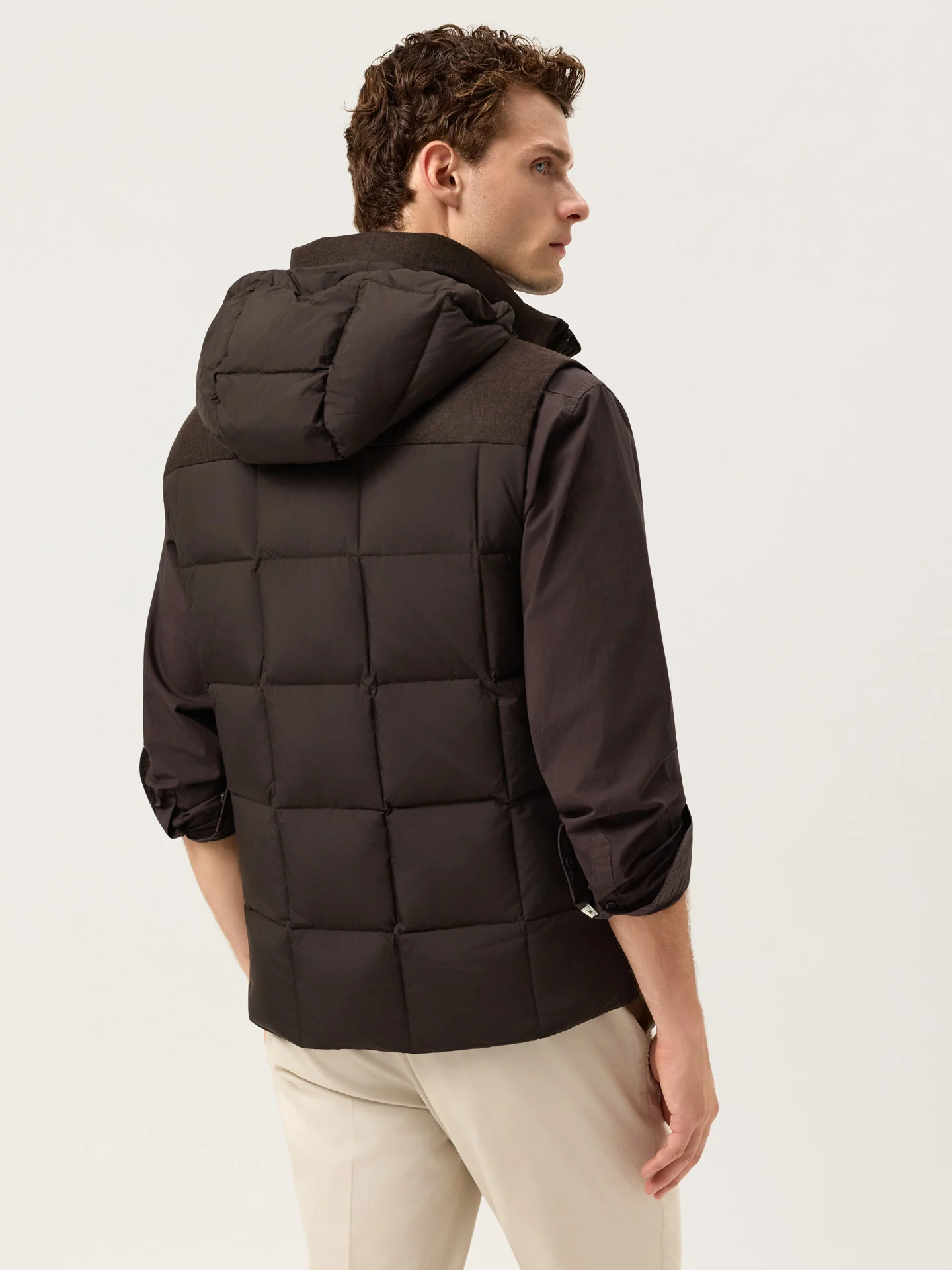 Two-Tone Down Waiscoat With Detachable Hood - Image 4