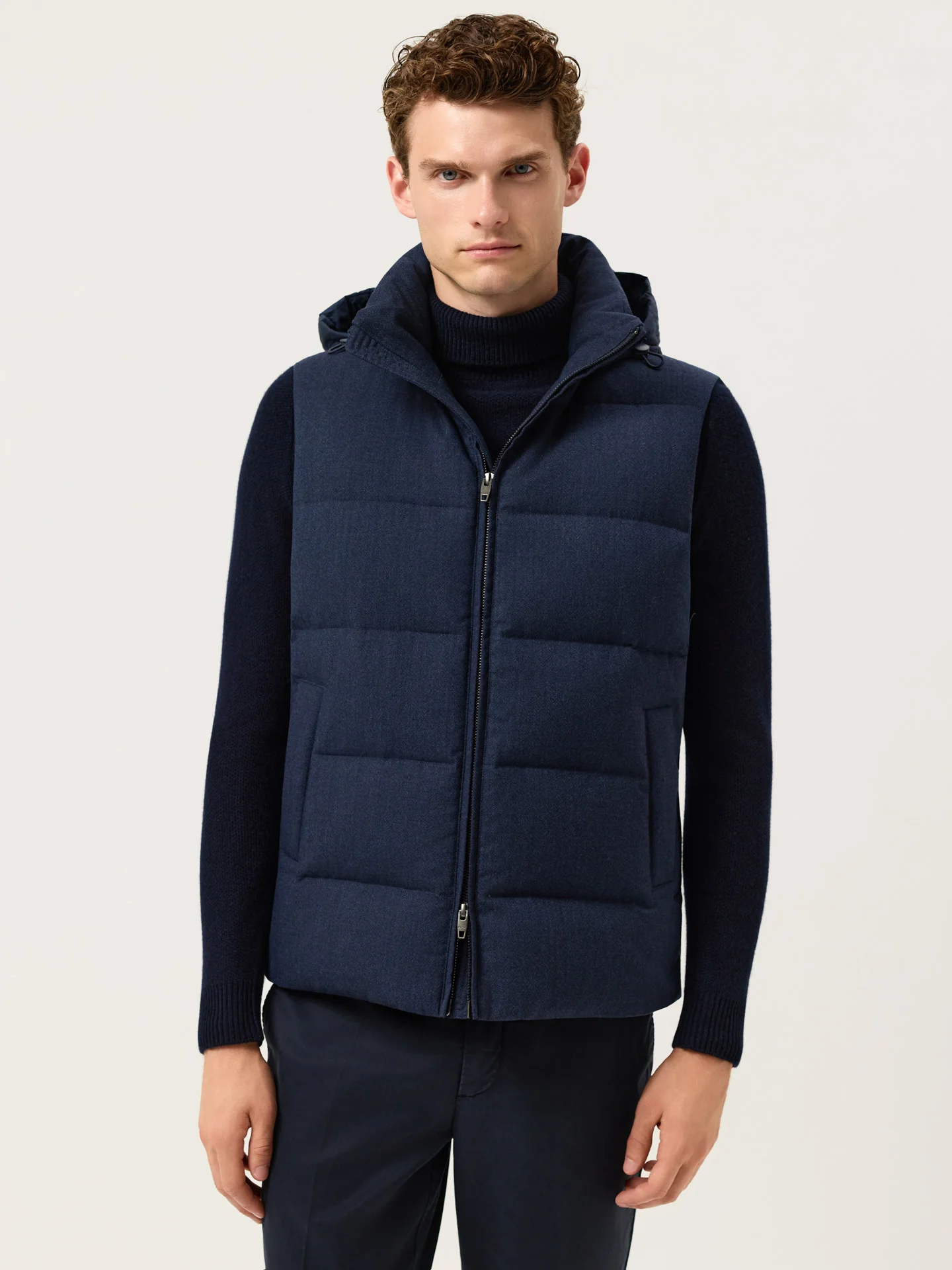 Two-Tone Down Waiscoat With Detachable Hood - Image 7