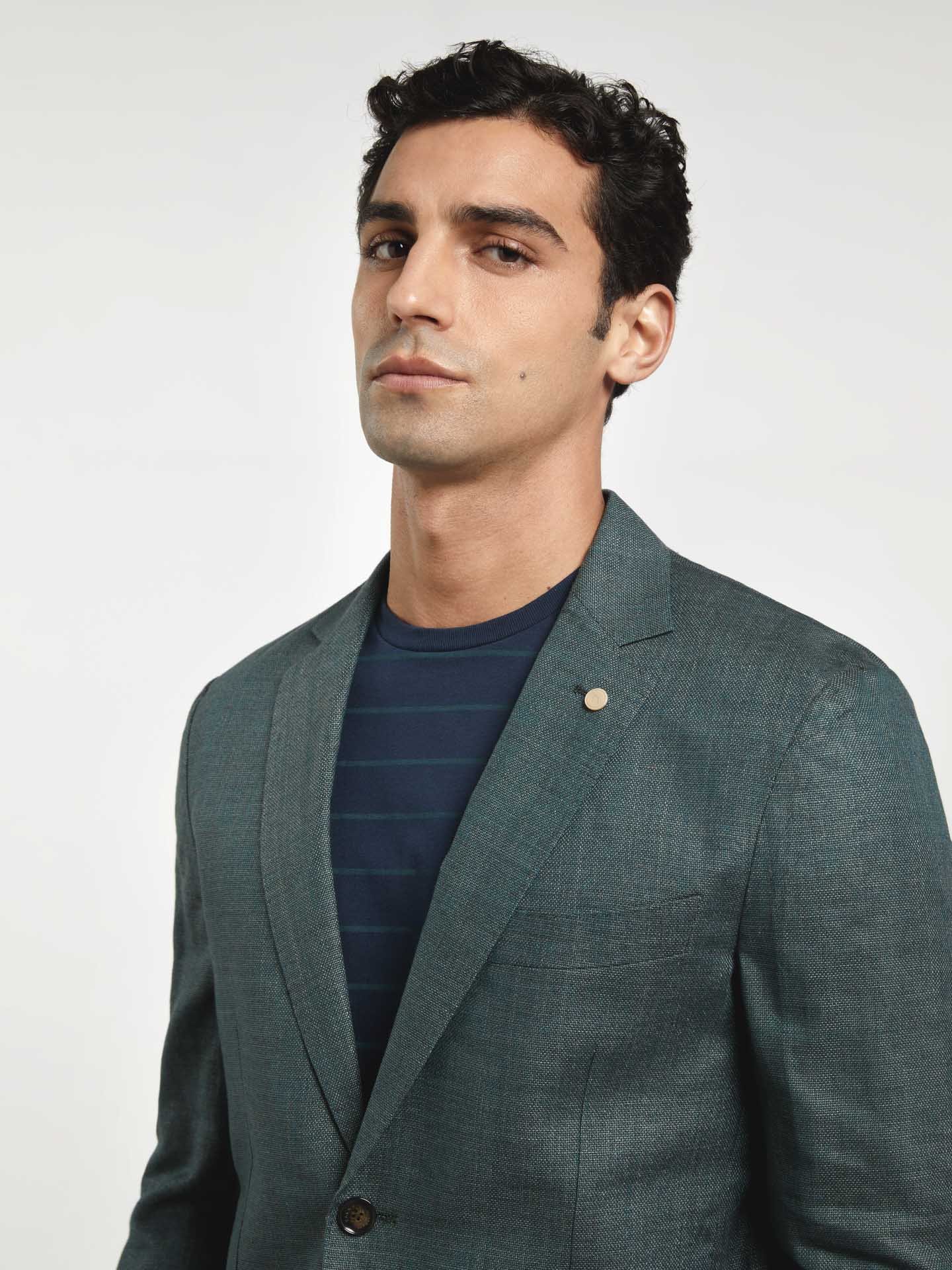 Unstructured Hopsack Linen Blend Blazer - Image 2