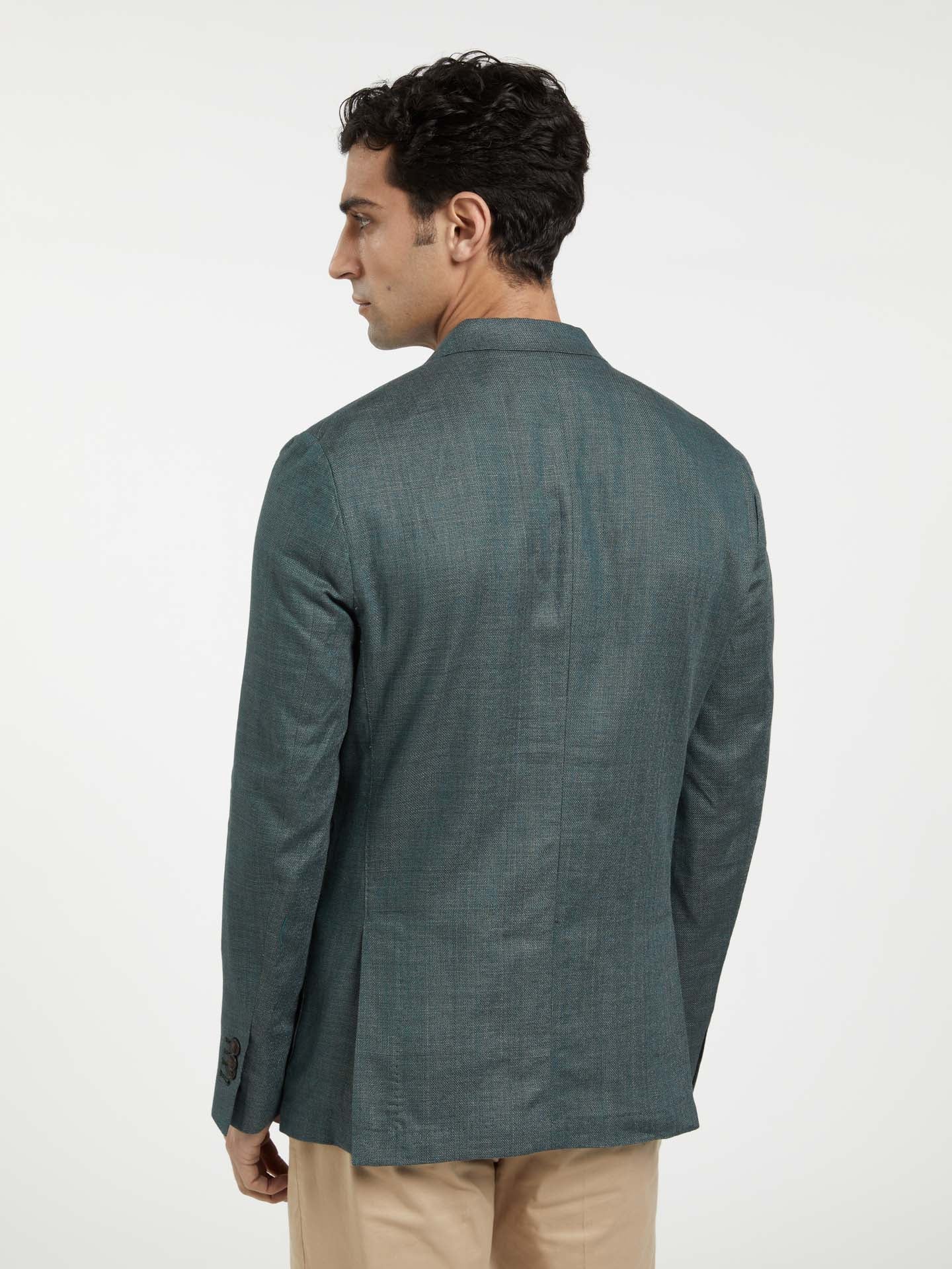 Unstructured Hopsack Linen Blend Blazer - Image 3